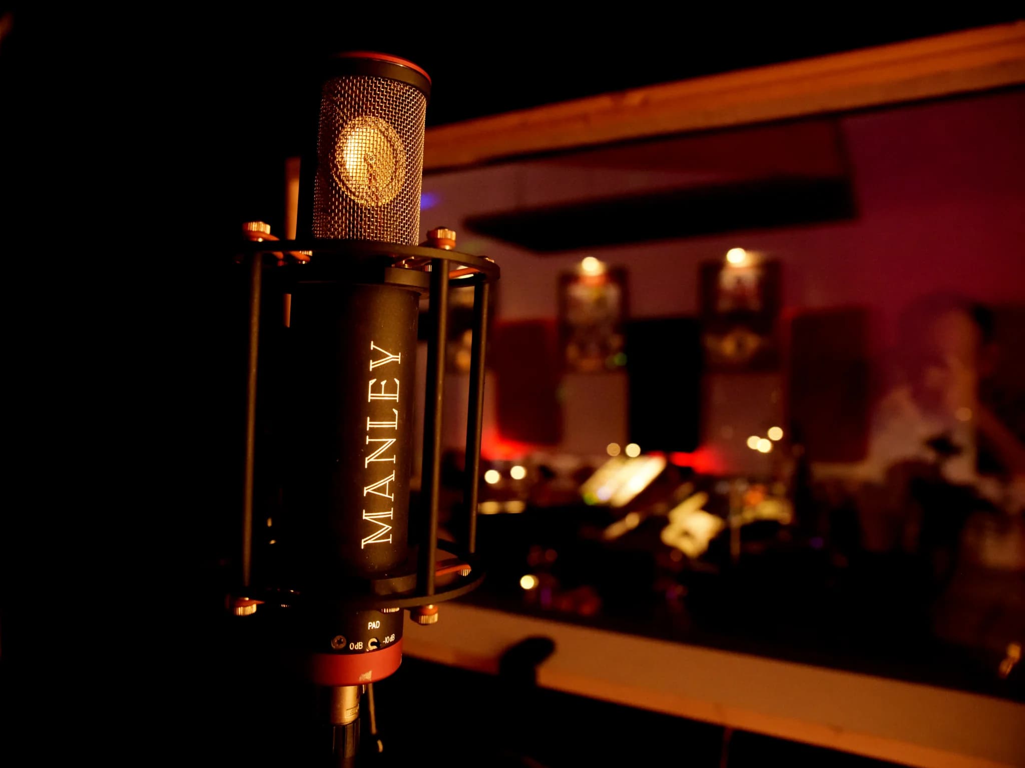 Manley microphone in the Deep Productions recording booth