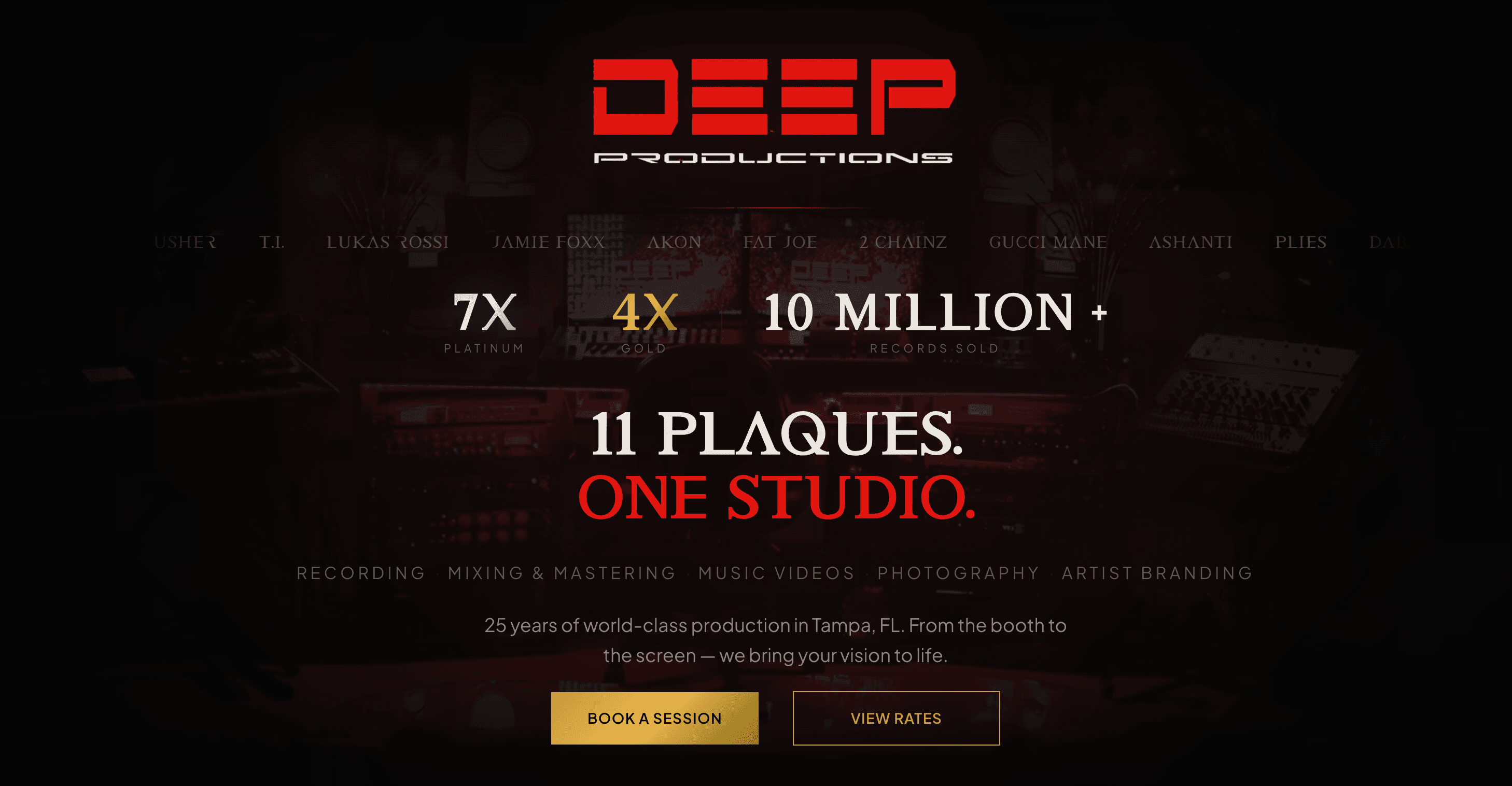 New deep.productions landing page