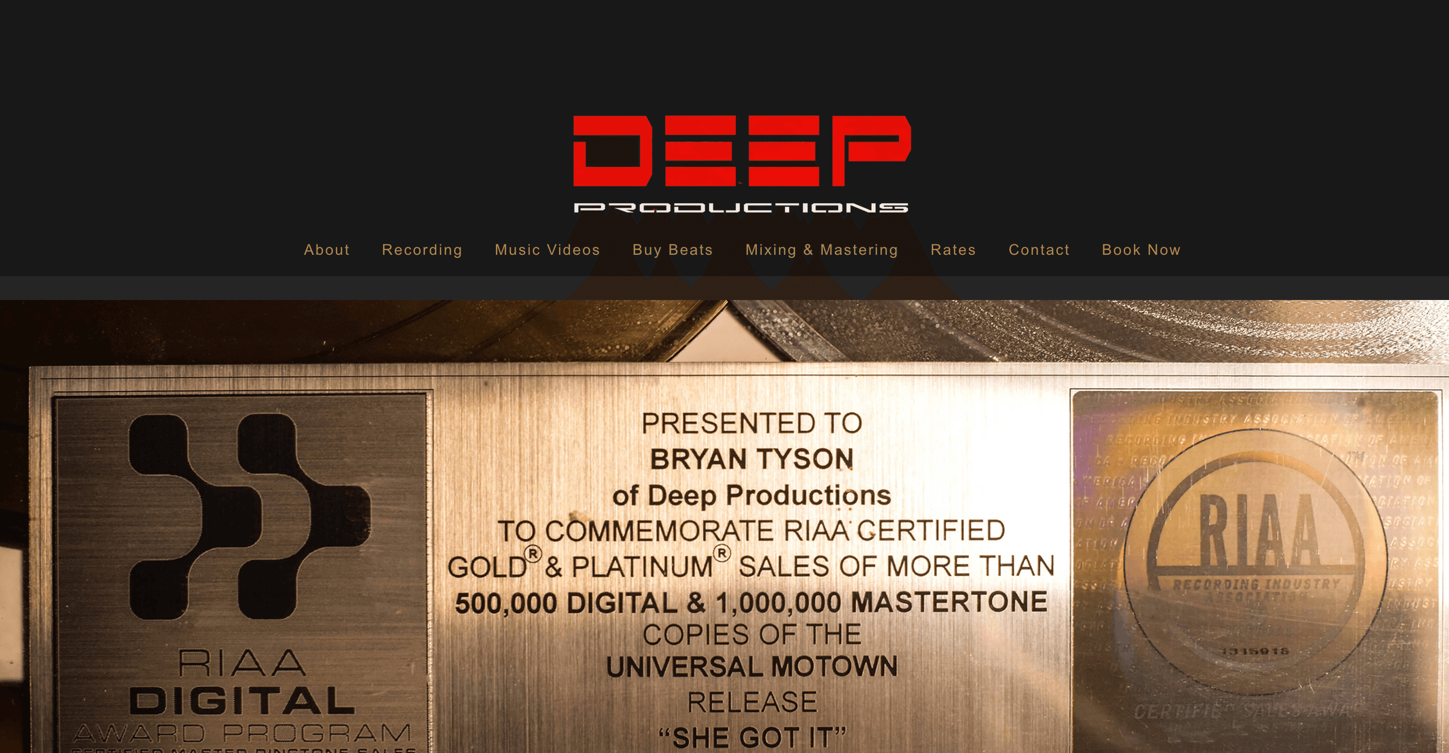 Old www.deep-productions.com Wix landing page